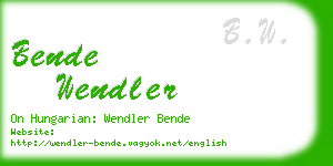 bende wendler business card